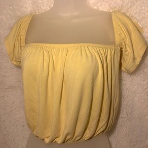 3/$30 light yellow off shoulder top